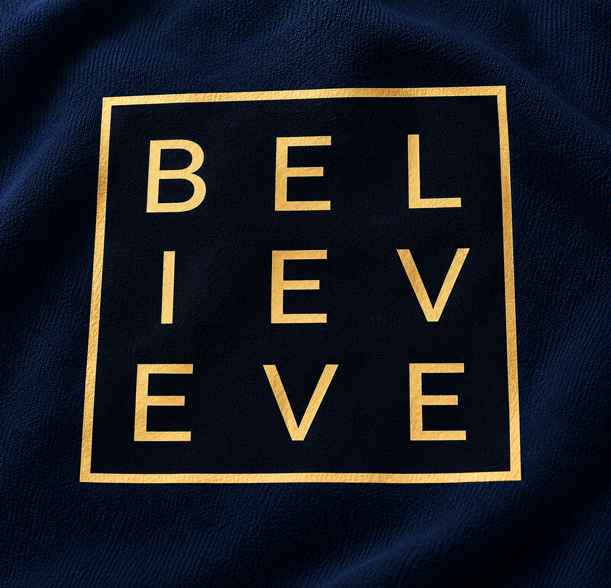 Believe – Navy Blue Premium Terry Oversized T-Shirt